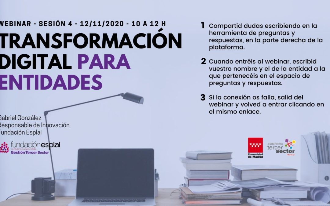 Curso sobre transformación digital para la Plataforma del Tercer Sector de la Comunidad de Madrid