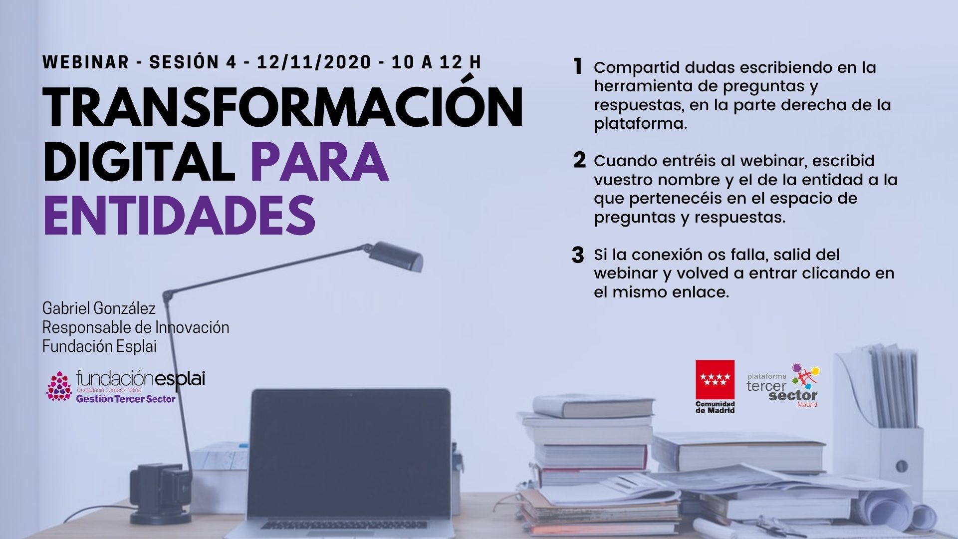 Curso sobre transformación digital para la Plataforma del Tercer Sector de la Comunidad de Madrid
