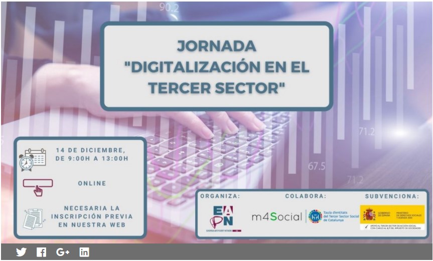 Participamos en la jornada sobre «digitalización del tercer sector» organizada por EAPN y la Taula d’entitats del tercer sector