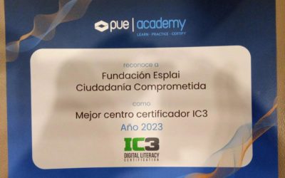 Recibimos el reconocimiento del PUE Academy como «Mejor centro certificador IC3»